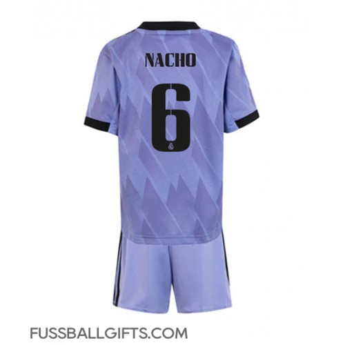 Real Madrid Nacho #6 Fußballbekleidung Auswärtstrikot Kinder 2022-23 Kurzarm (+ kurze hosen)